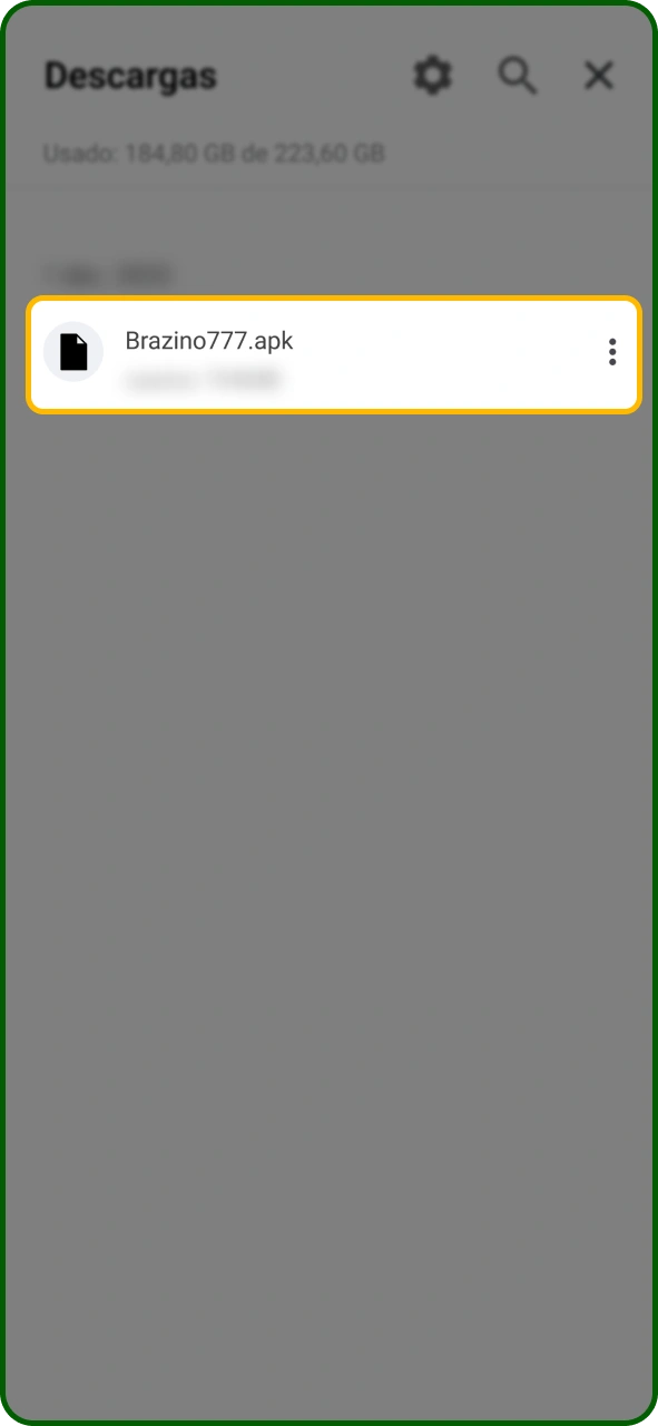 Busca la aplicación de Brazino777 para Android que has descargado.