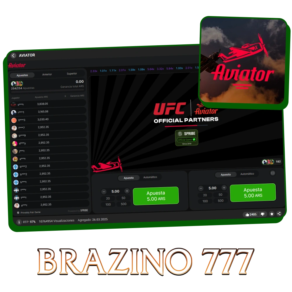 Aviator en Brazino777