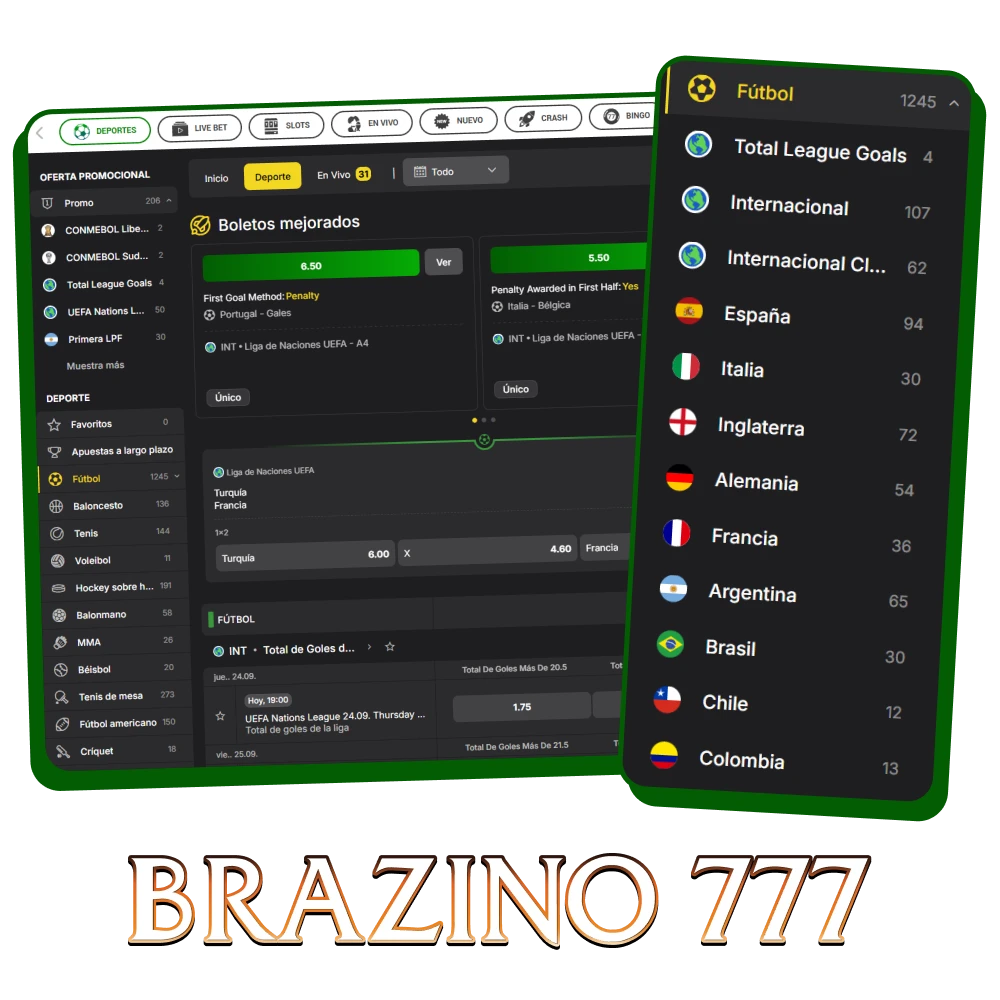 Apuestas de fútbol en Brazino777 para usuarios de Argentina