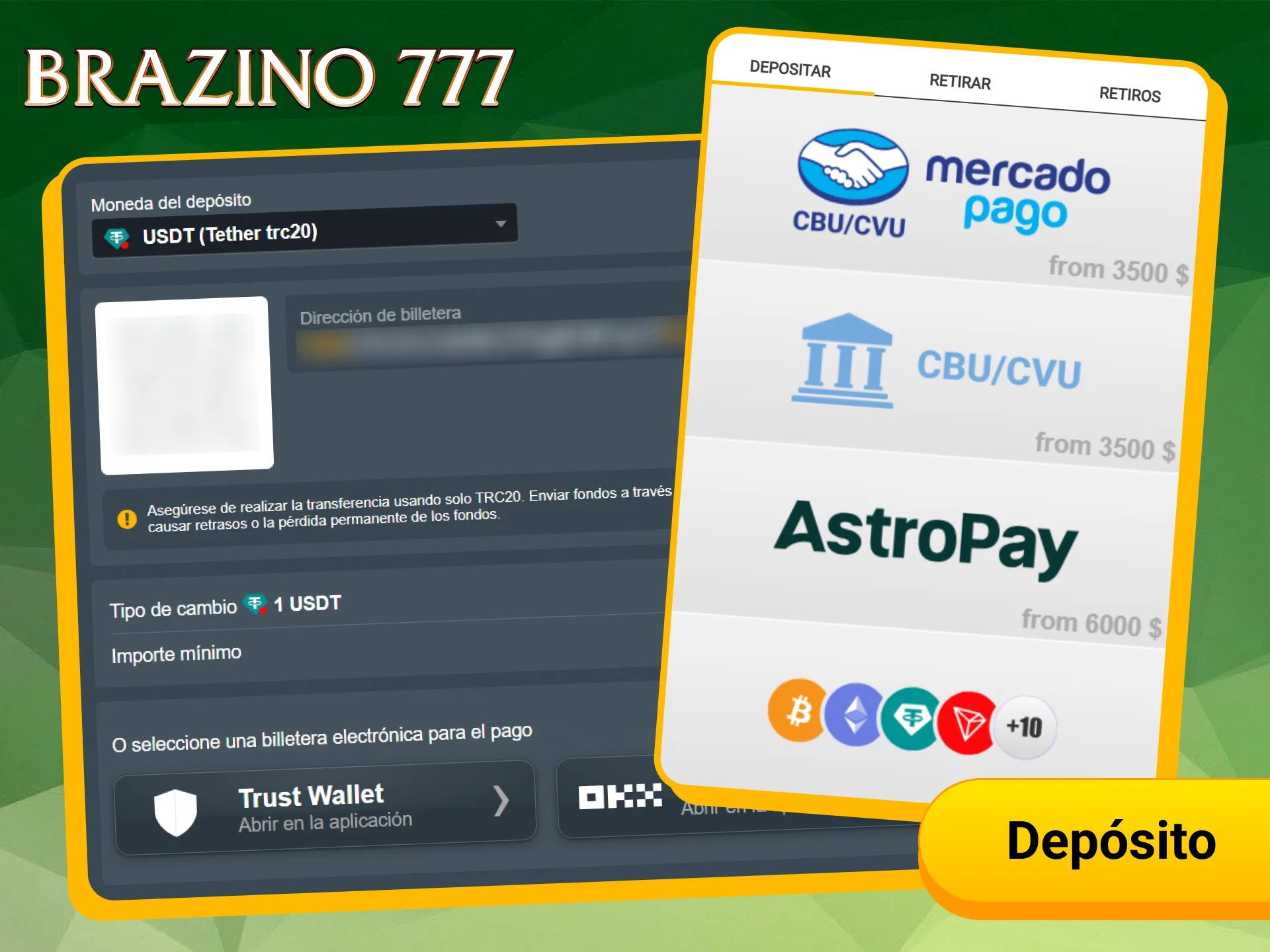 Sigue los pasos para hacer un deposito rapido en Brazino777.
