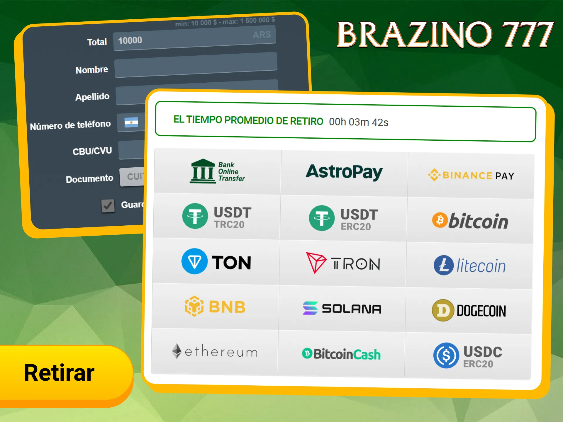 Retira tus ganancias de manera sencilla desde Brazino777.